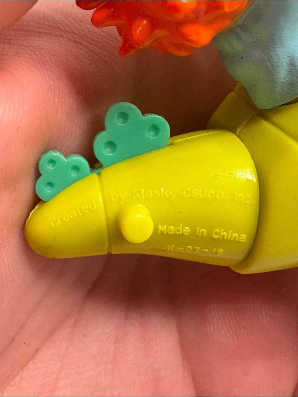 Vintage Burger King 1998 Rugrats Chuckie Dinosaur Car Toy Figure